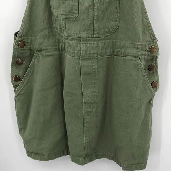 Aeropostale Solid Twill Skirtall Size L Bob Overall Carpenter Style Skirt Jumper - Picture 7 of 16